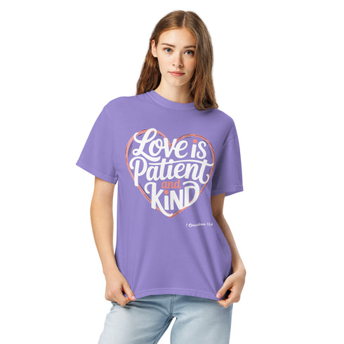 Love is Patient and Kind Christian Bible Verse T-Shirt